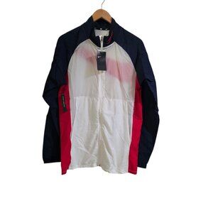 Nike Academy Full Zip Size M Soccer Jacket Lightweight Red Blue BQ7346-102